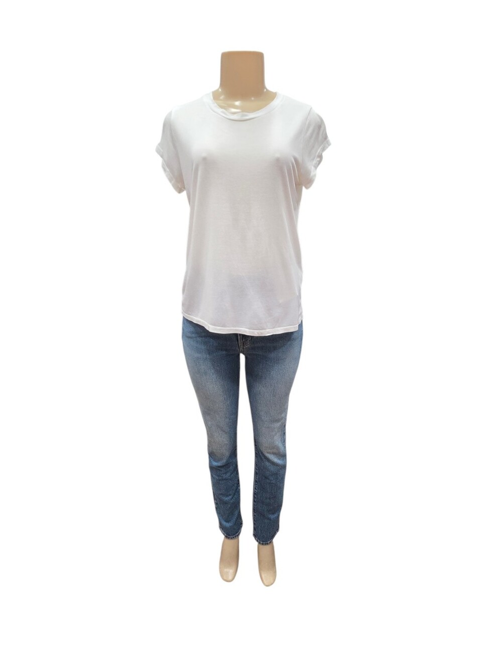 Reformation T-Shirt Womens S White Microtencel Short Sleeve Crewneck USA Made